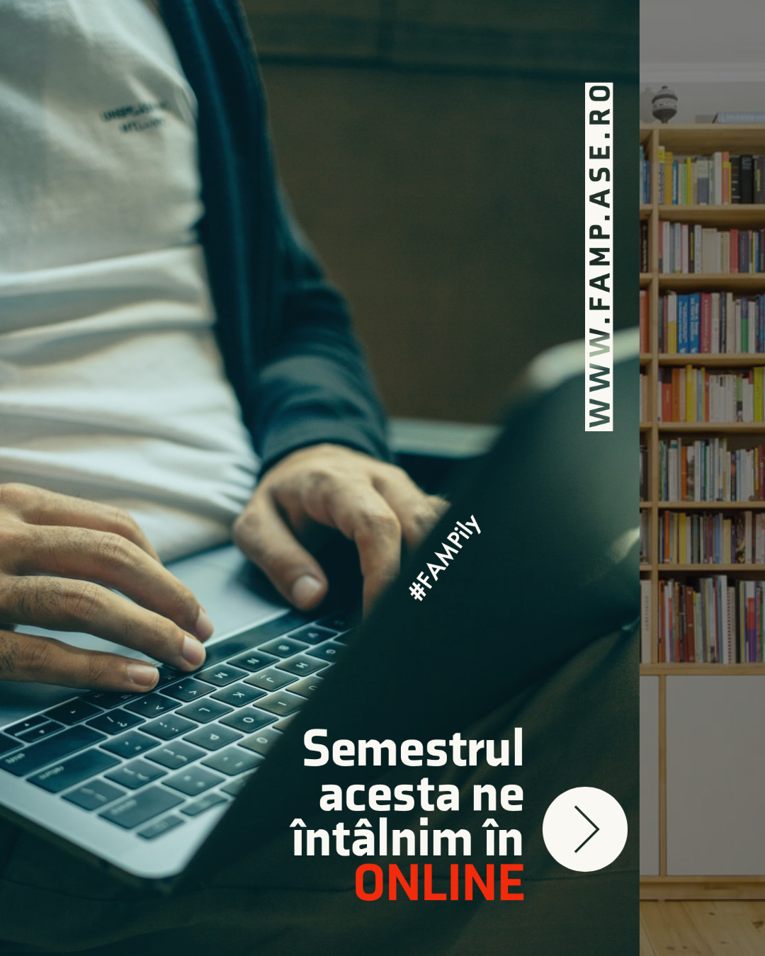 White Text Photograph of Man Working On Laptop Online Typing Workshop Animated Instagram Story